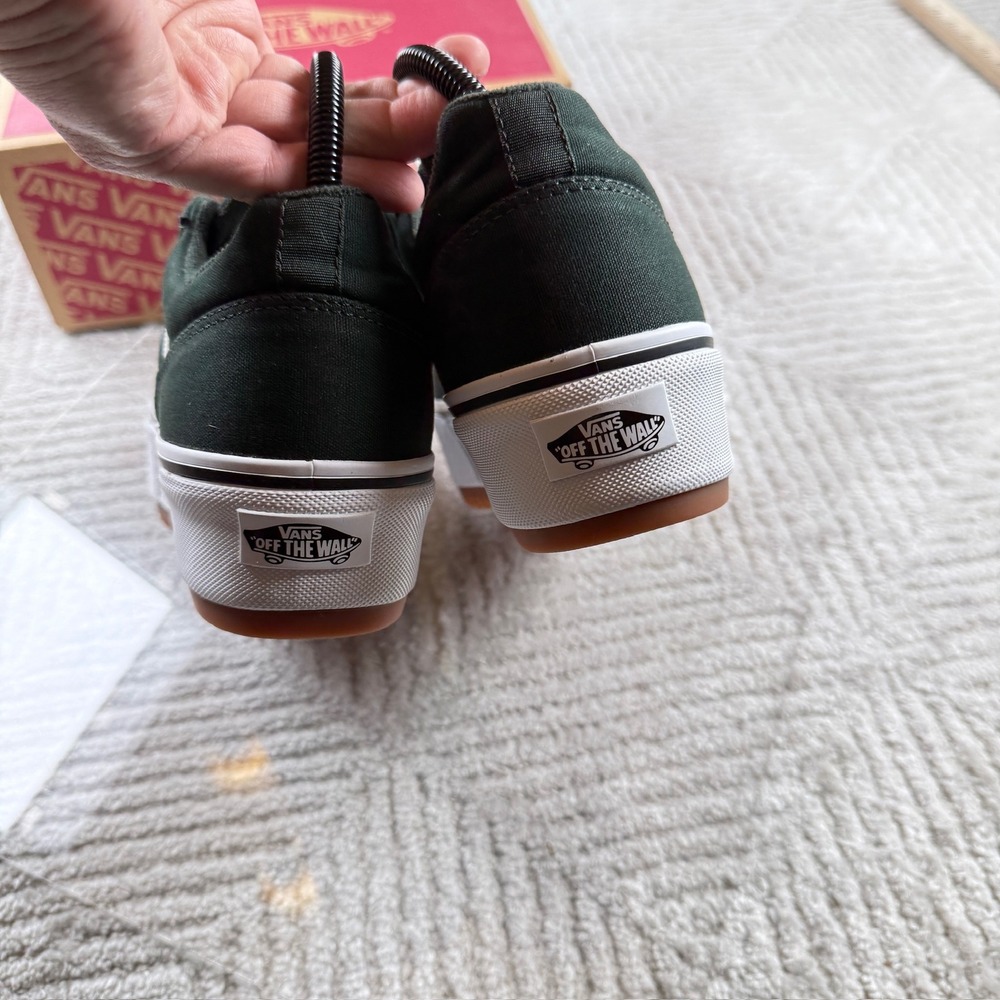 Vans Seldan Platform Sneakers Women's 10 Green Canvas Low Top Lug Sole Shoes - Picture 3 of 10